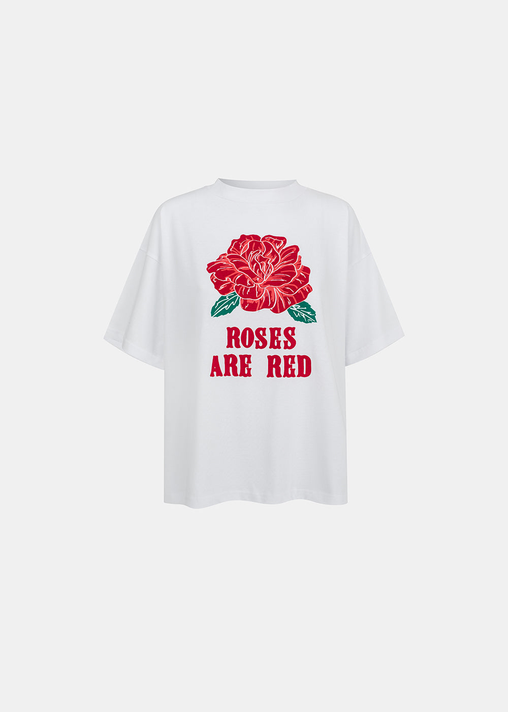 MOODS T-SHIRT WEISS MIT ROSENMOTIV