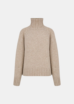 REIGN WOOLEN TURTLENECK SWEATER BEIGE