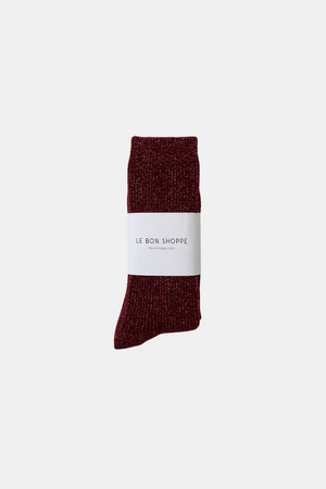 LE BON SHOPPE WINTER SPARKLE SOCKS WINE