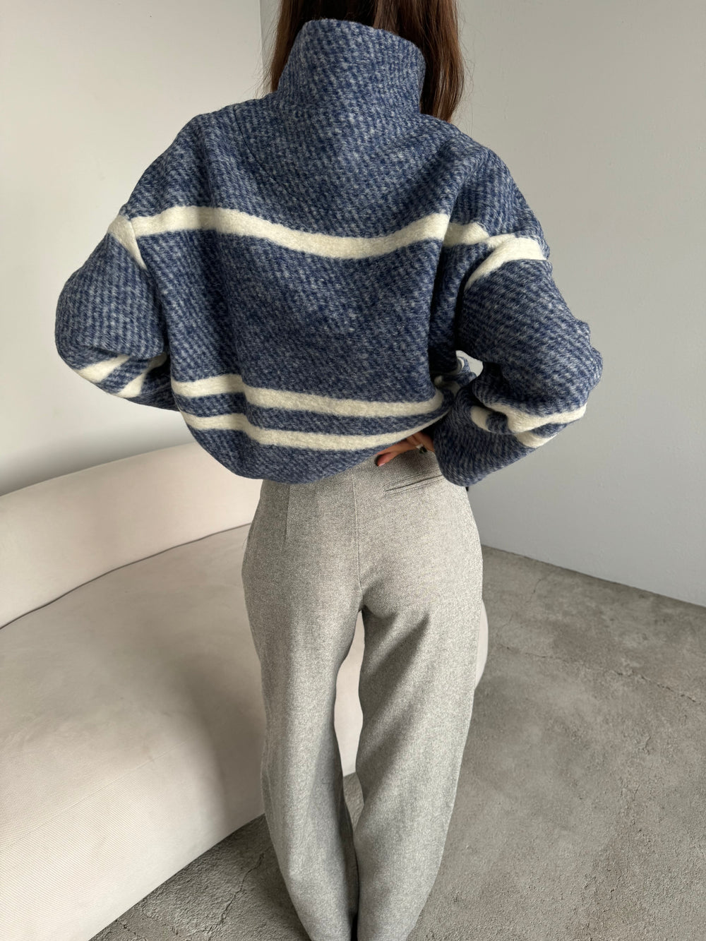 SWEATSHIRT EN LAINE CUDDLY MARINE