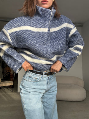 CUDDLY WOOLEN SWEATSHIRT MARINEBLAU