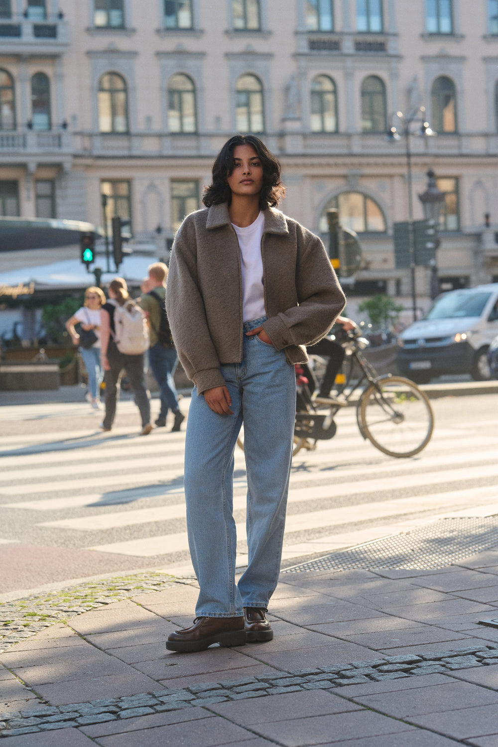 VESTE EN LAINE ESPRESSO MARRON