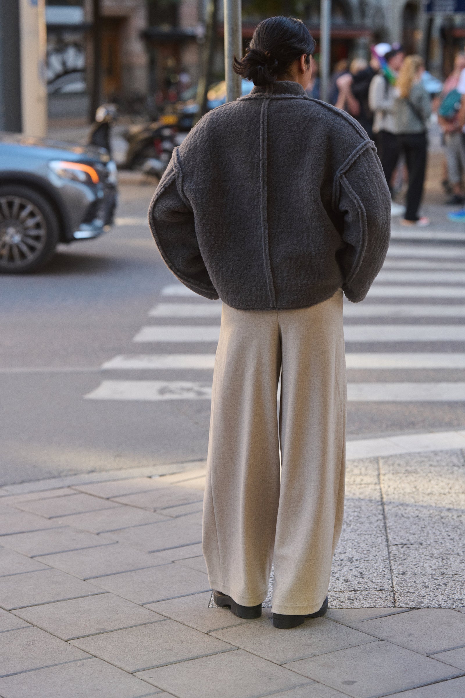 PANTALON EN LAINE GABLES BEIGE 